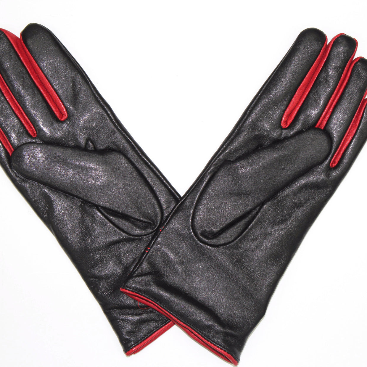 Leather Glove with Contrast Red Stitch - Leather Glove - La Fiorentina ZF3297T