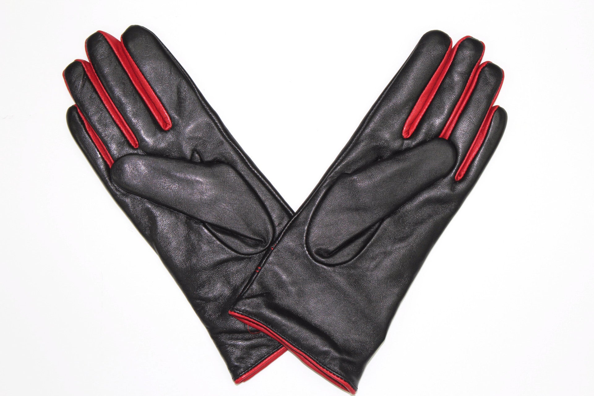 Leather Glove with Contrast Red Stitch - Leather Glove - La Fiorentina ZF3297T