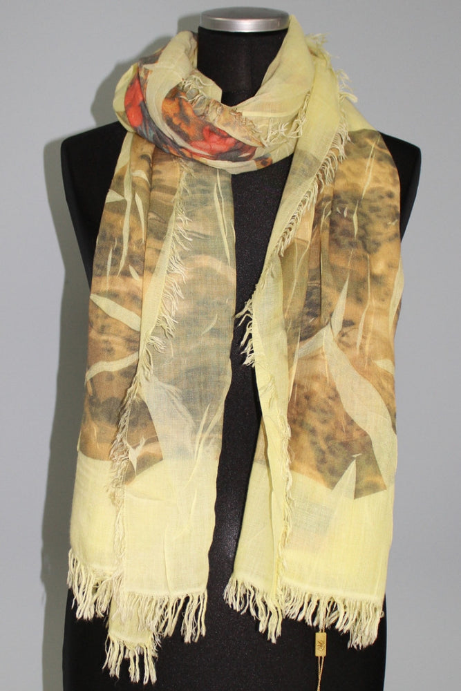 Leopard/Floral Print Scarf - Scarf - La Fiorentina Dis.1001