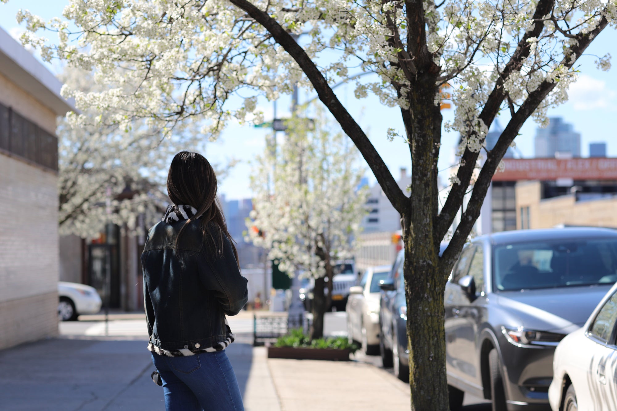 Denim Jacket with Black/White Fur Trim - Natural - Coats & Jackets - La Fiorentina JJ40T