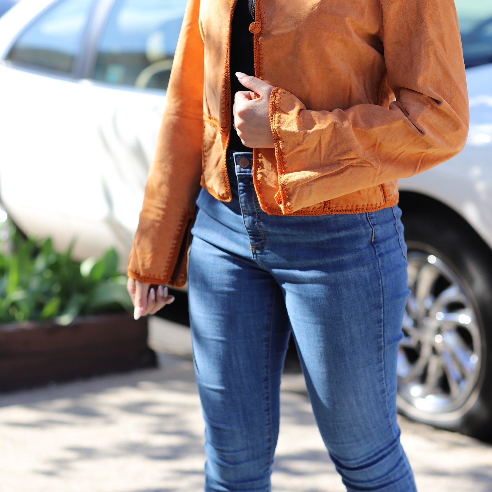 Suede Leather Vintage Jacket - Orange - Coats & Jackets - La Fiorentina SLJ?ORANGE