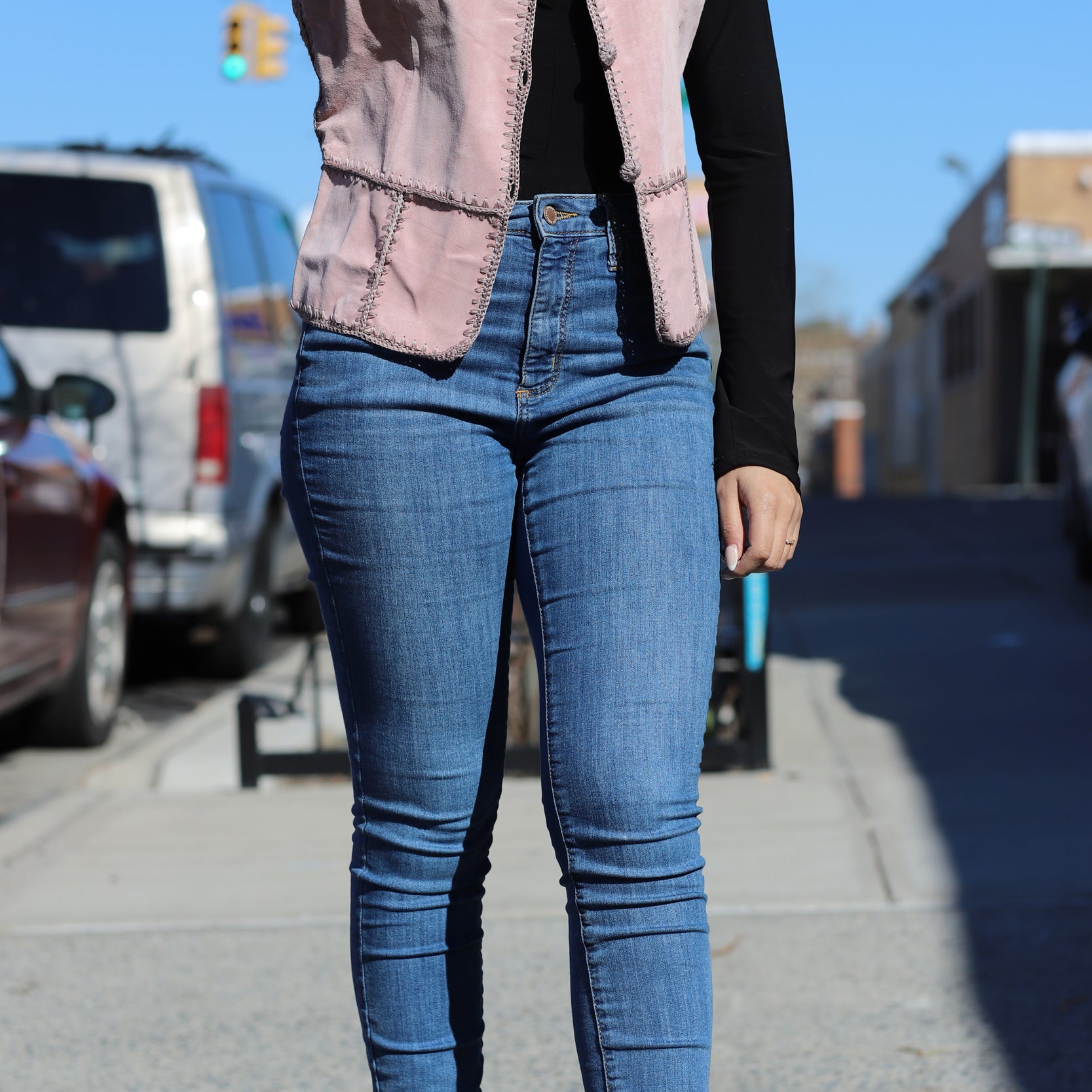 Vintage Suede Leather Vest - Pink - Coats & Jackets - La Fiorentina SV-PINK
