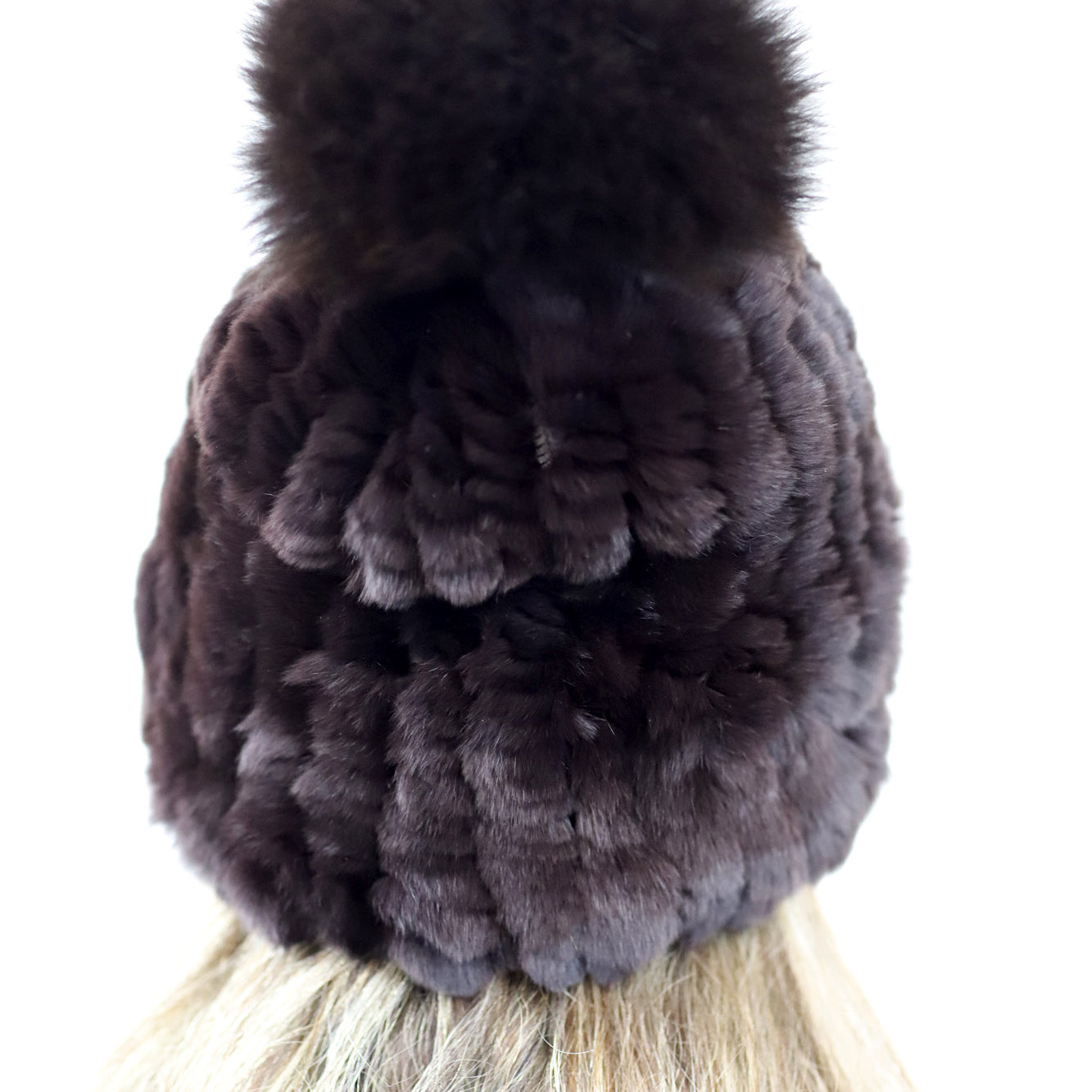 Plush Rabbit & Mink Beanie - Brown - Hat - La Fiorentina MCS-02F