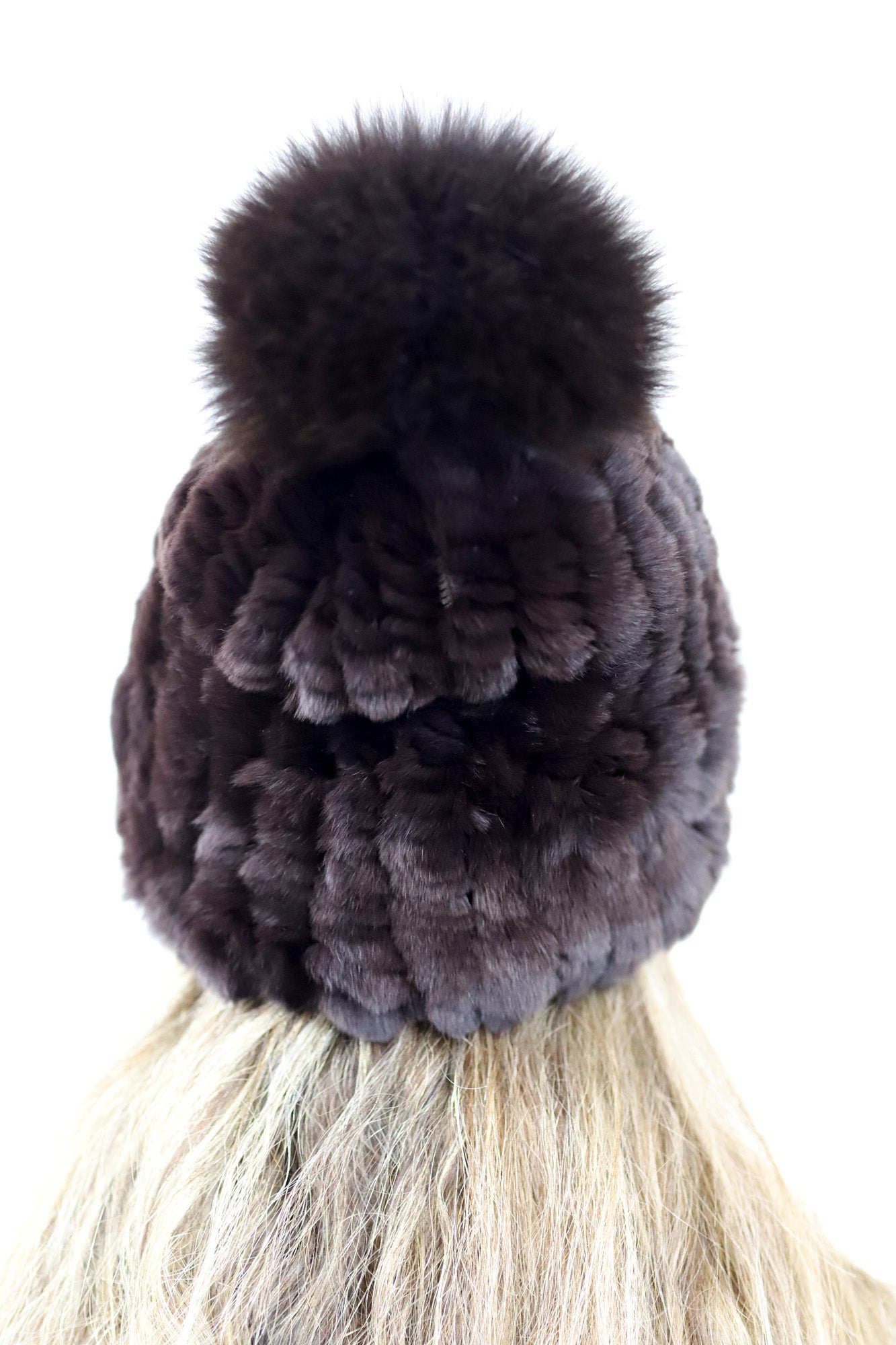 Plush Rabbit & Mink Beanie - Brown - Hat - La Fiorentina MCS-02F
