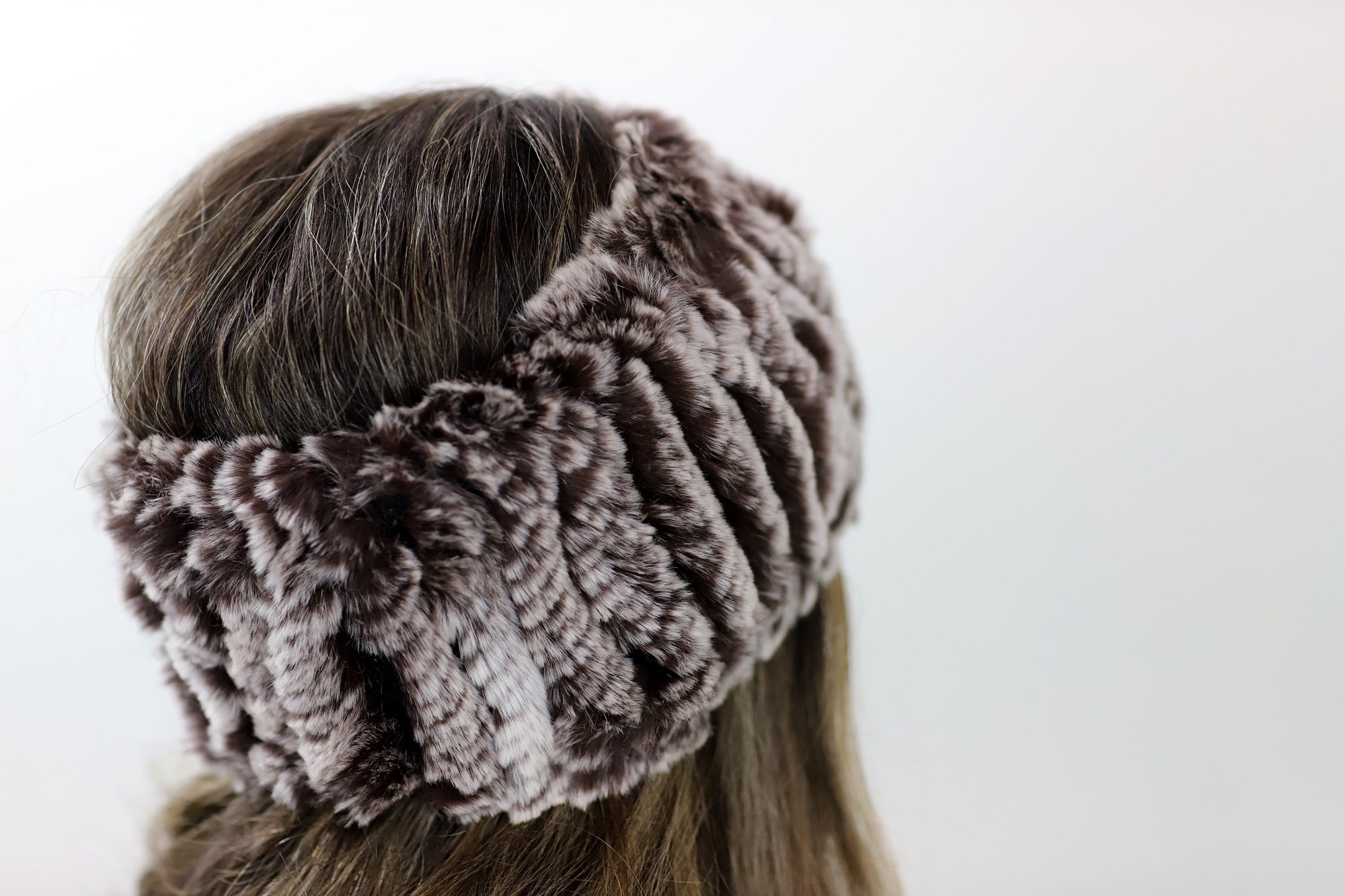 Rex Rabbit Fur Headband - Headband - La Fiorentina,Brown NF98P008-gryblk