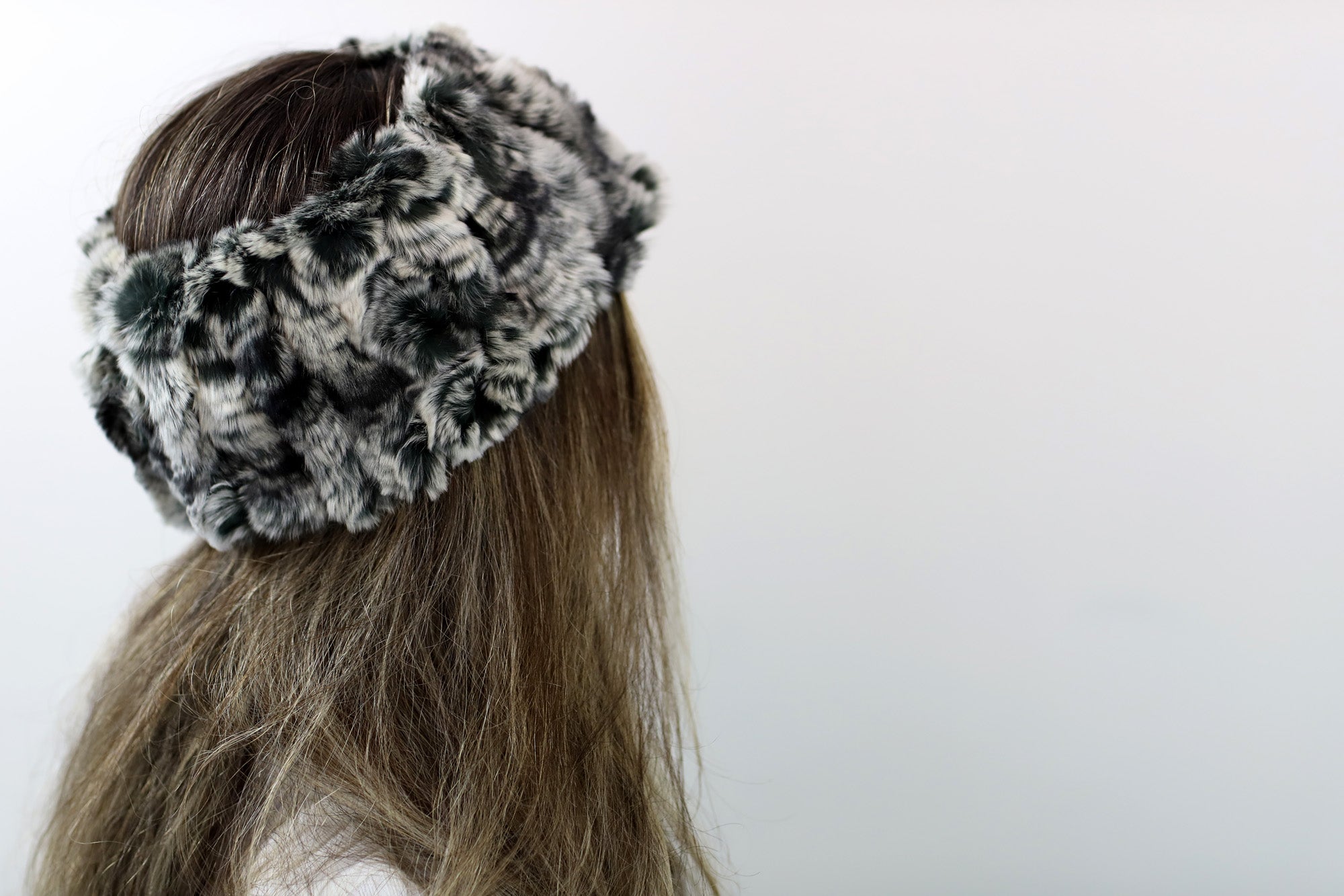 Rex Rabbit Fur Headband - Headband - La Fiorentina,Grey/White NF98P008-brwn