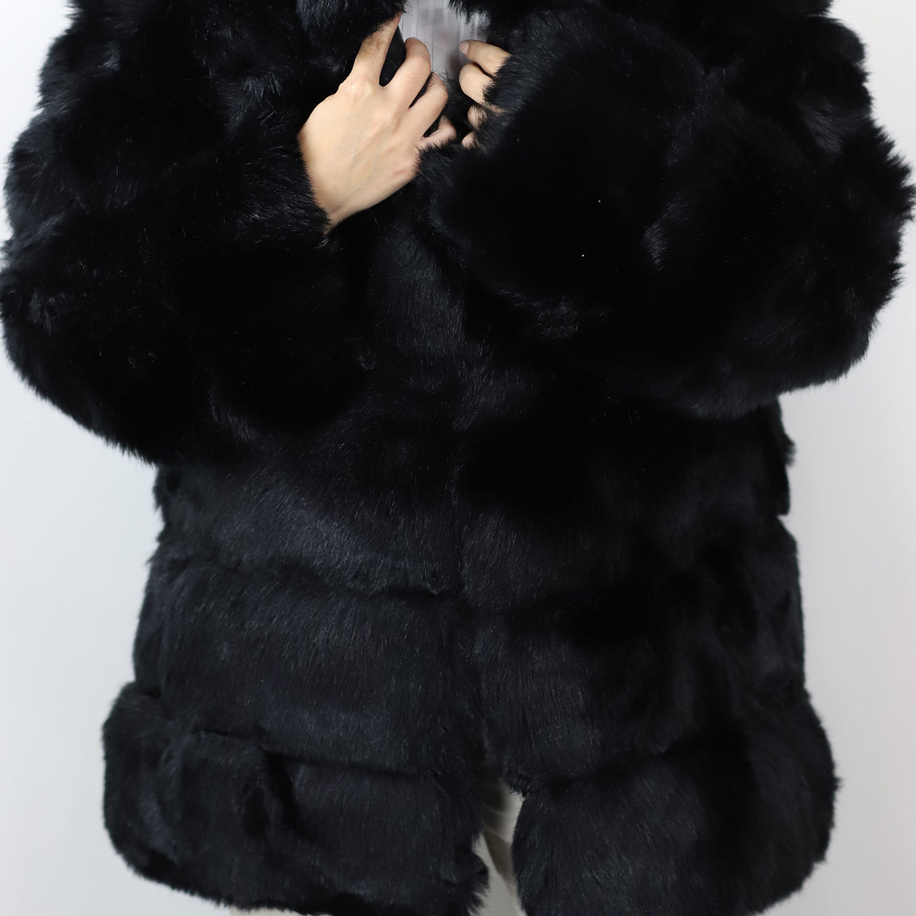 La Fiorentina Faux Fur Jacket - Black - Faux Fur Jacket - La Fiorentina FAUX2021-L-BLACK