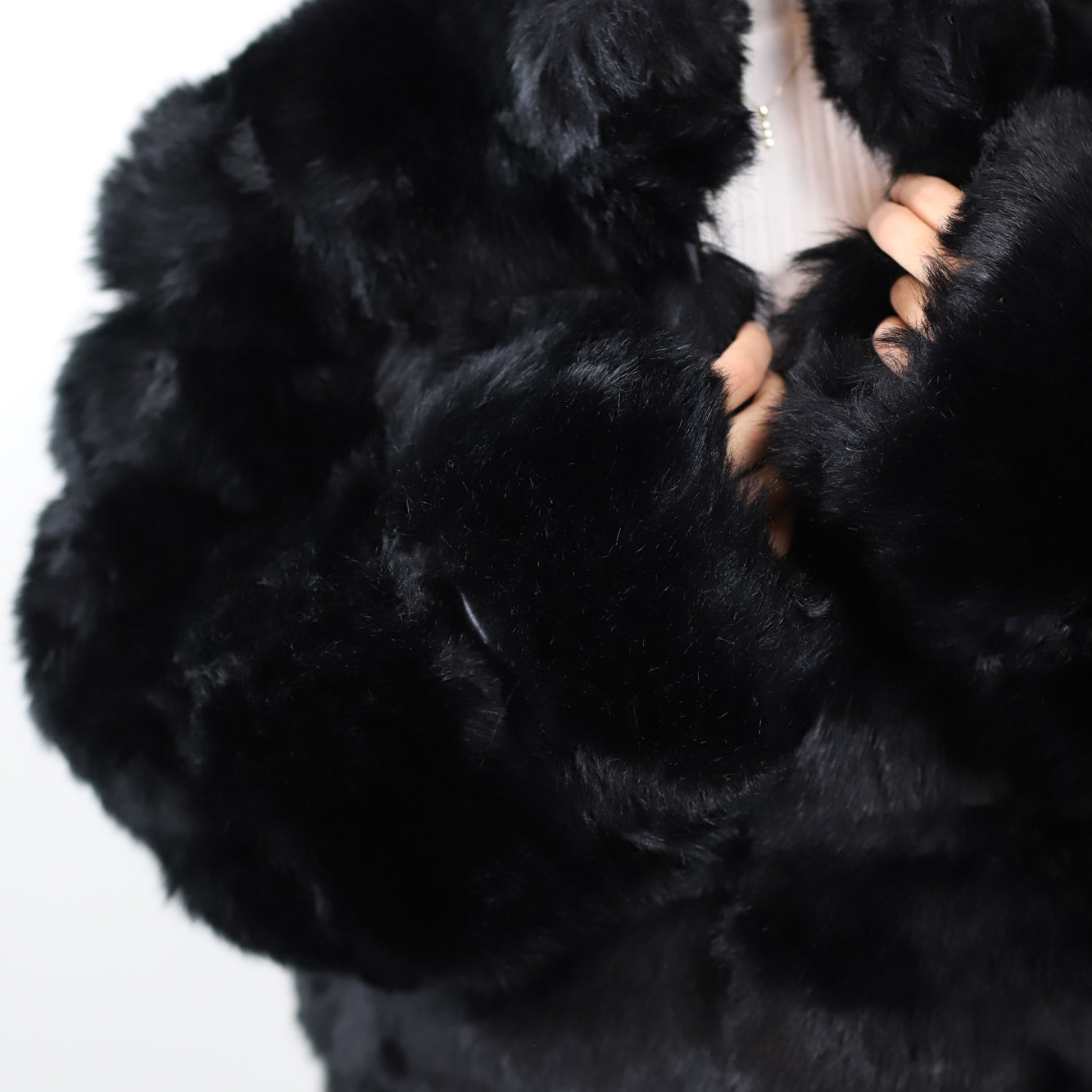 La Fiorentina Faux Fur Jacket - Black - Faux Fur Jacket - La Fiorentina FAUX2021-M-BLACK