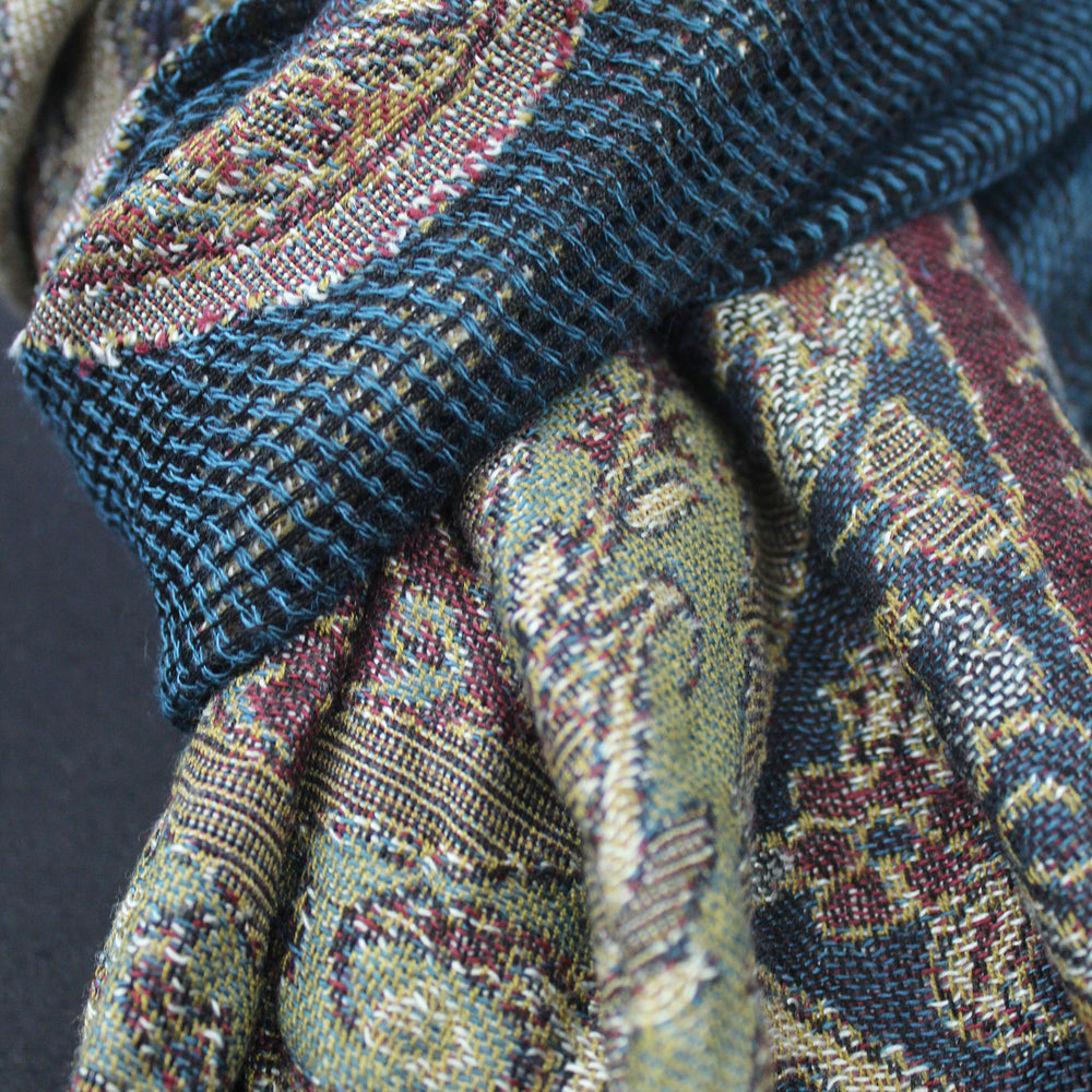 Paisley Jacquard Print Scarf - Blue - Scarf - La Fiorentina PAIS2010_Blue