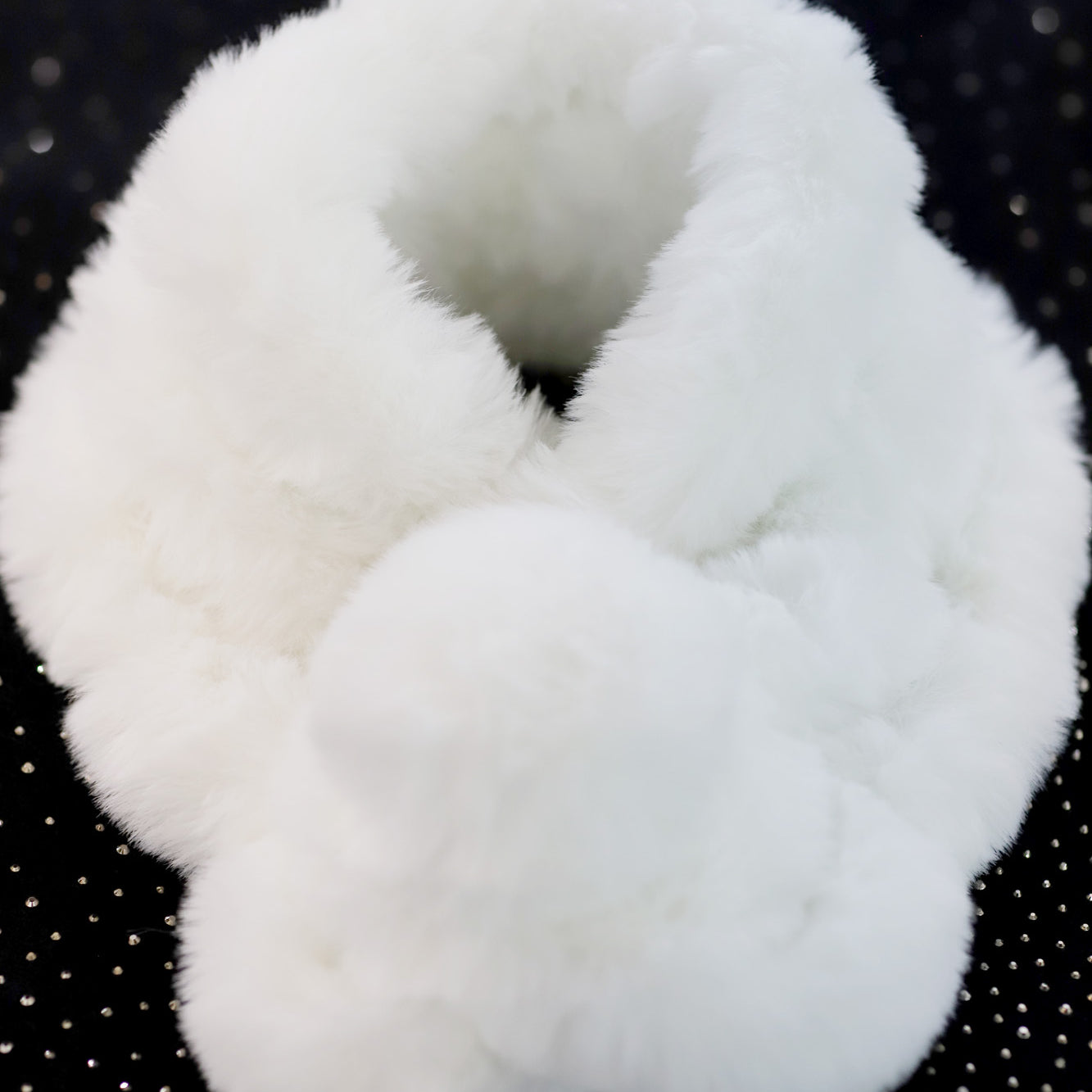 Faux Pull Through Scarf with Pom Detail- Ivory - Faux Fur Scarf - La Fiorentina NF2007560-IVORY