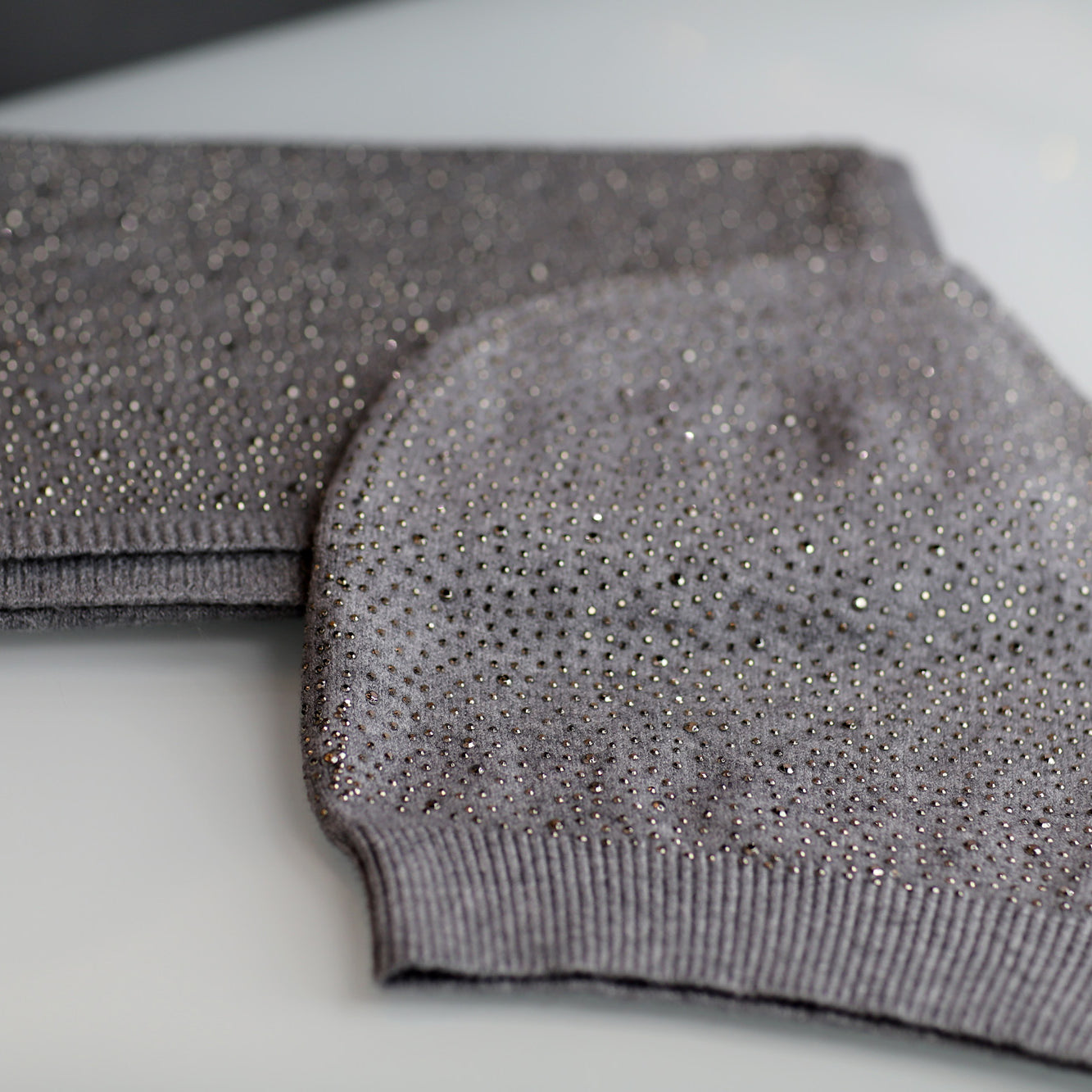 Matching Embellished Scarf and Hat Set - Set - La Fiorentina,Grey BE07-B-1_black