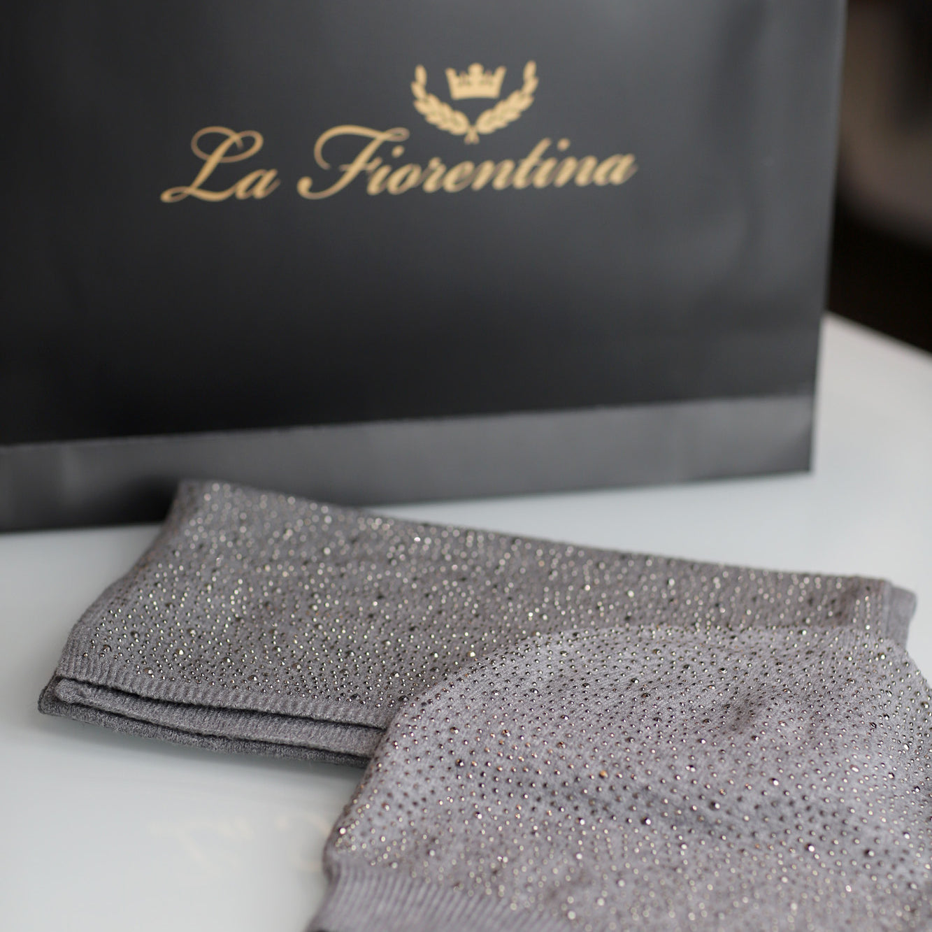Matching Embellished Scarf and Hat Set - Set - La Fiorentina,Grey BE07-B-1_grey