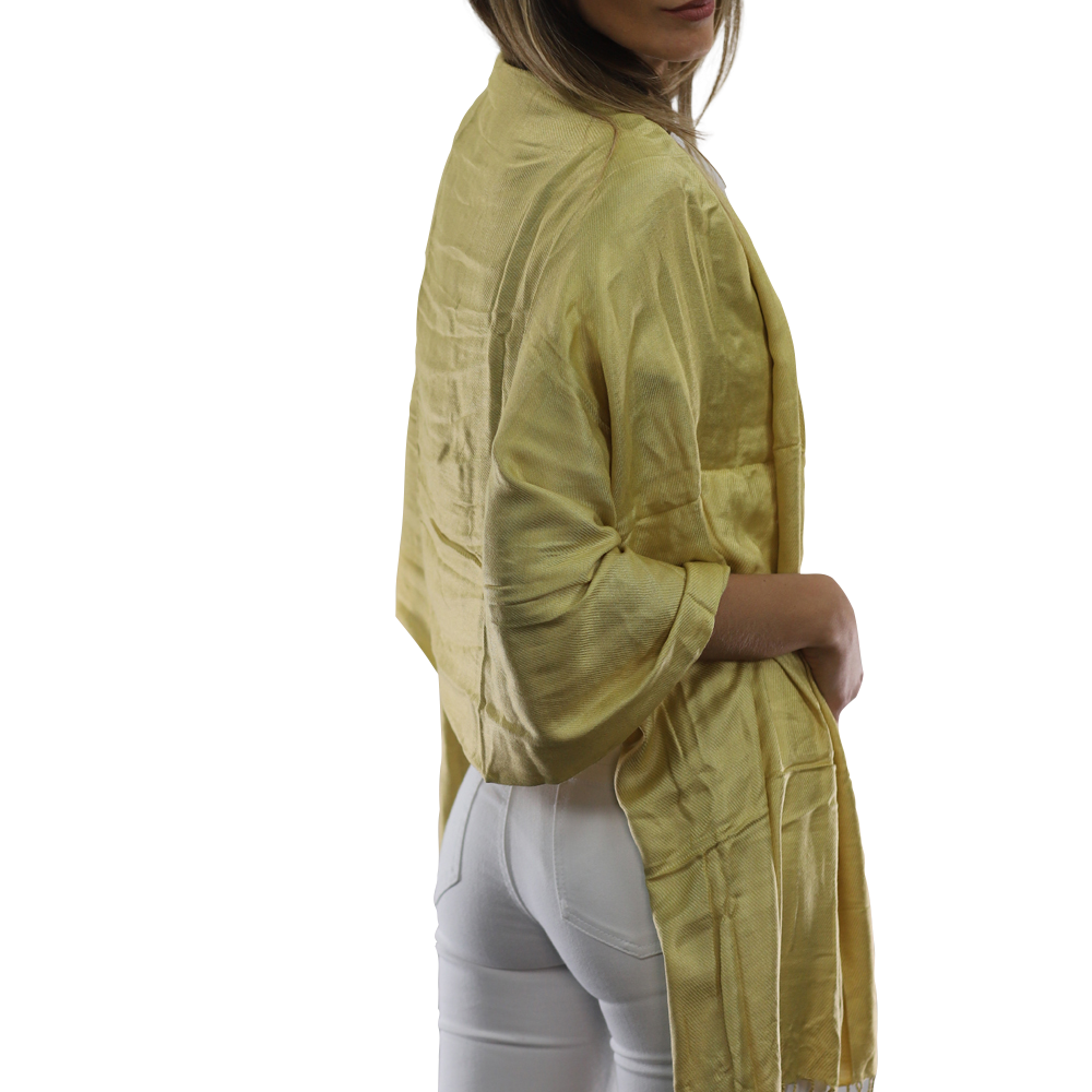 Solid Fringe Pashmina - Khaki - Pashmina - La Fiorentina G2479/MA