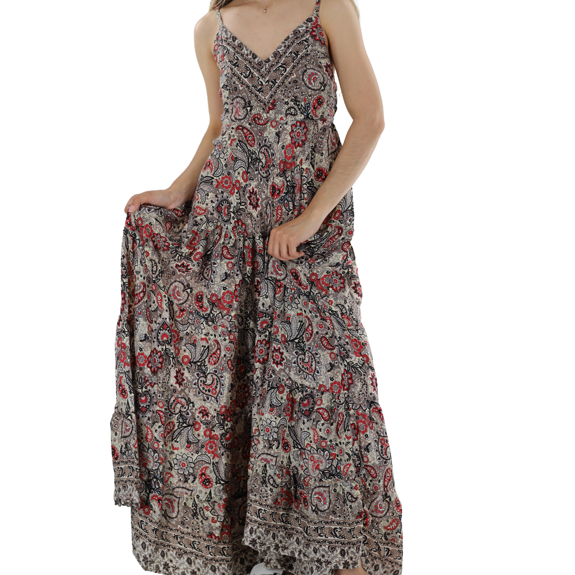 Flowy Long Flower 'Irene' Maxi Dress - Dresses - La Fiorentina 826-IRENE-S