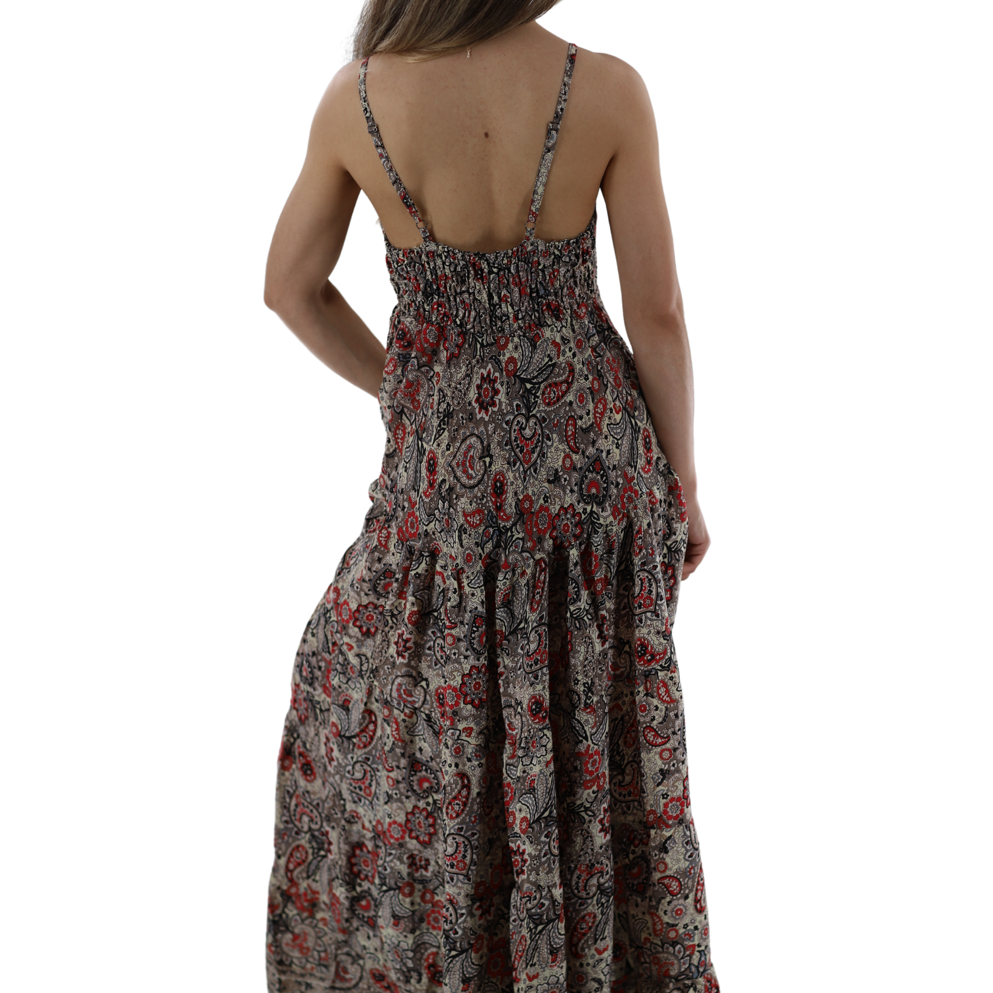 Flowy Long Flower 'Irene' Maxi Dress - Dresses - La Fiorentina  826-IRENE-M