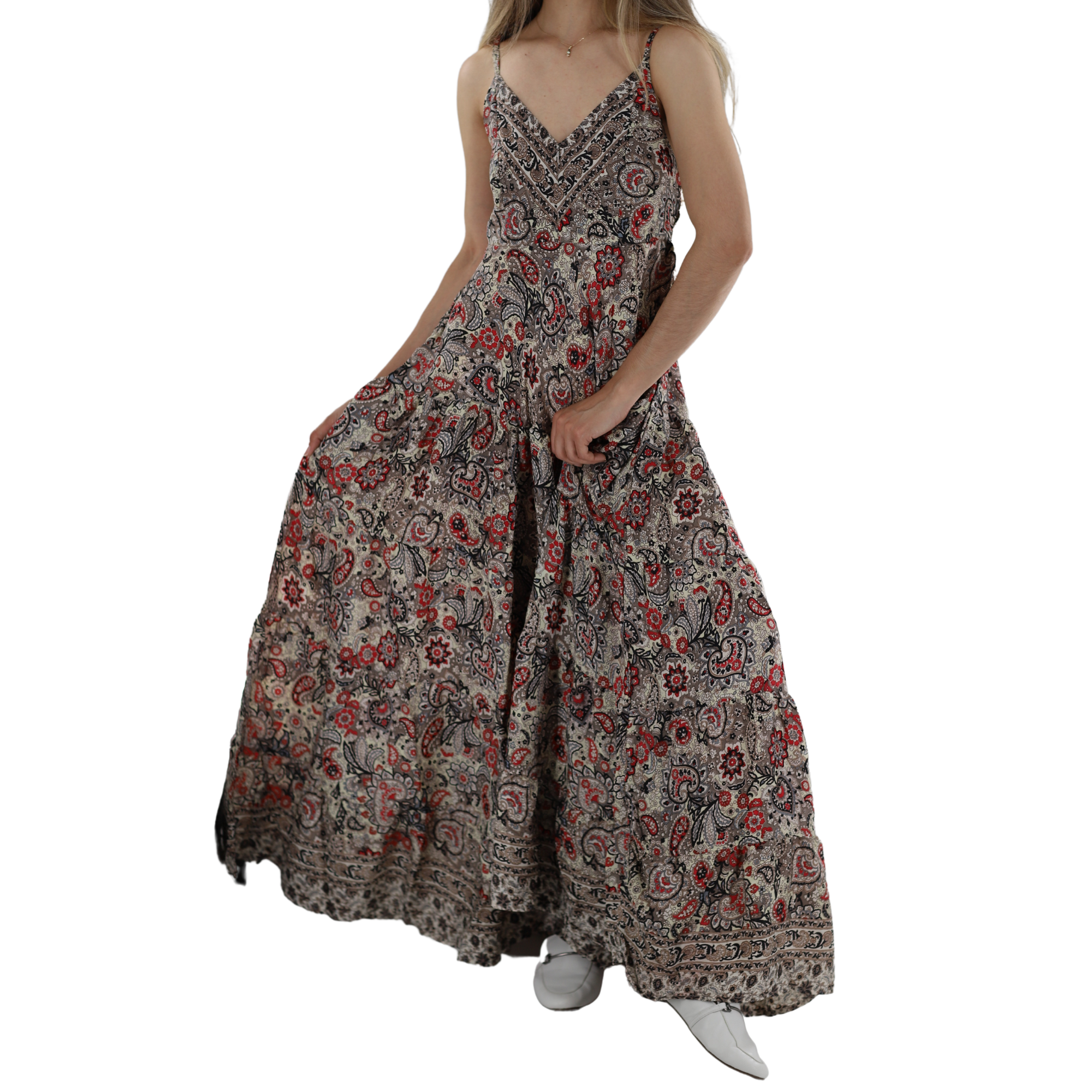 Flowy Long Flower 'Irene' Maxi Dress - Dresses - La Fiorentina 826-IRENE-XS