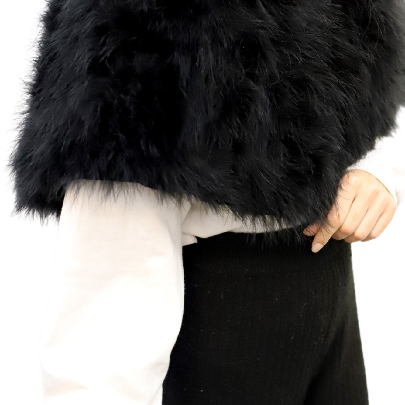 La Fiorentina - Black Feather Capelet - Cape - La Fiorentina 217342S