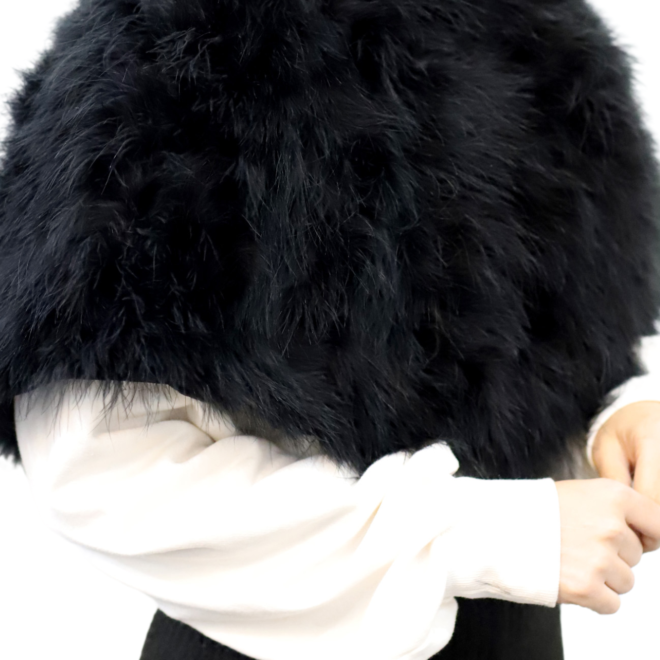 La Fiorentina - Black Feather Capelet - Cape - La Fiorentina 217342S