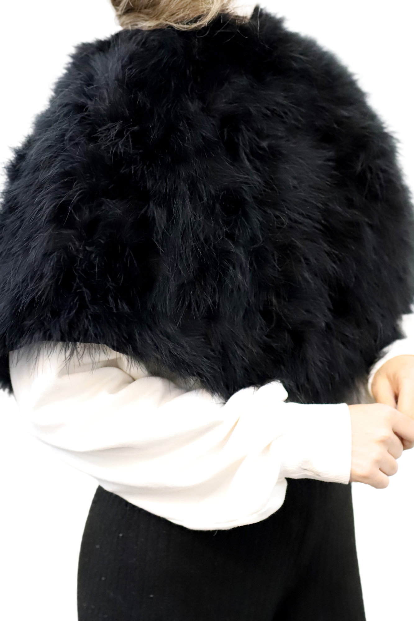 La Fiorentina - Black Feather Capelet - Cape - La Fiorentina 217342S