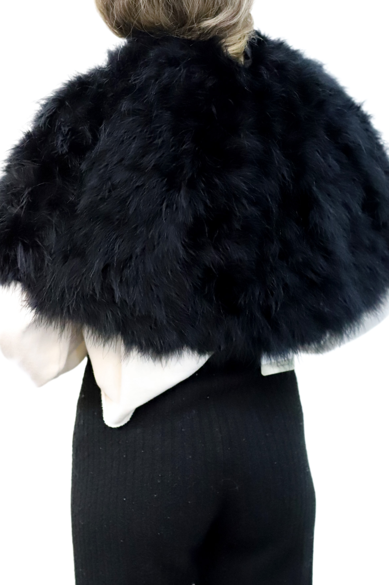 La Fiorentina - Black Feather Capelet - Cape - La Fiorentina 217342S