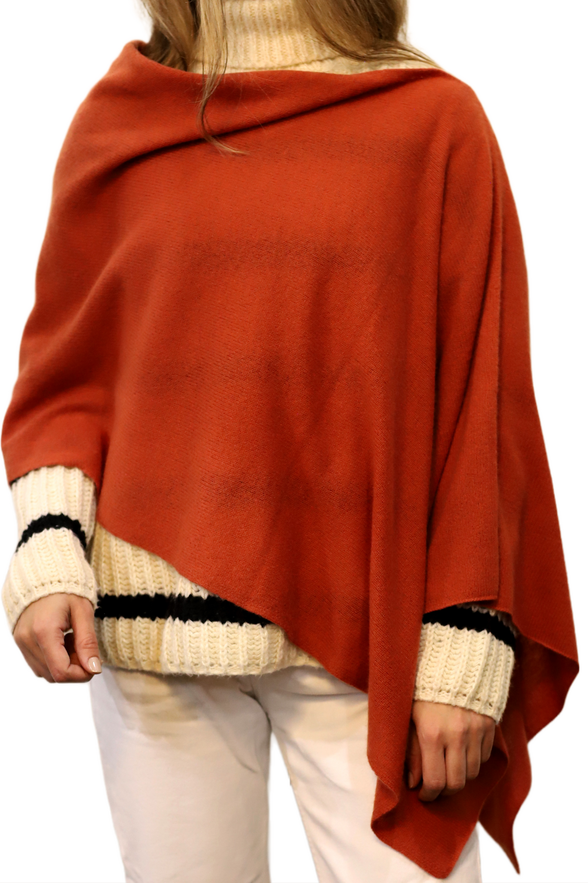 Rust Poncho Sweater