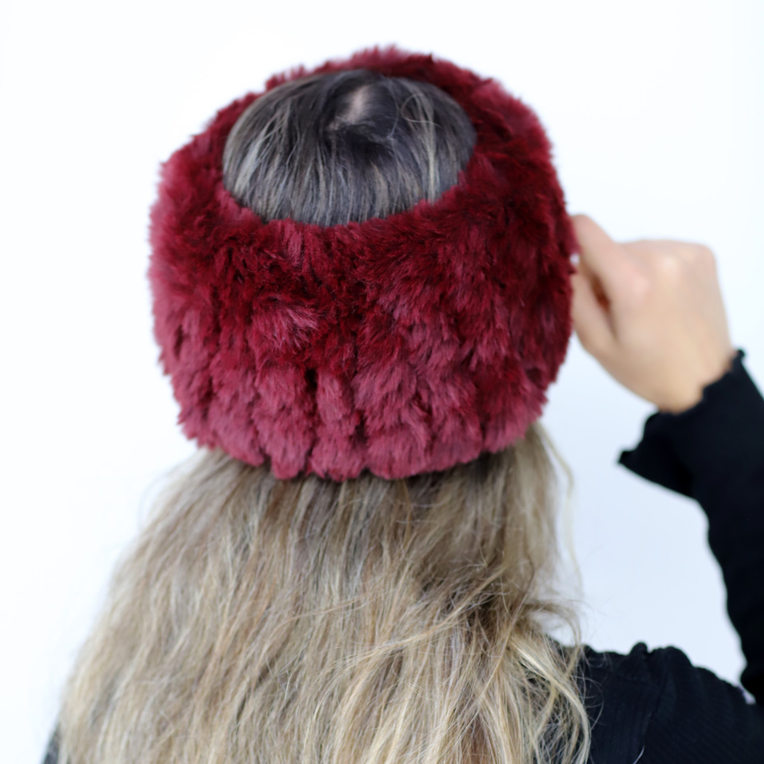 Plush Faux Headband - Burgundy - Headband - La Fiorentina NF98P008F-BRGNDY