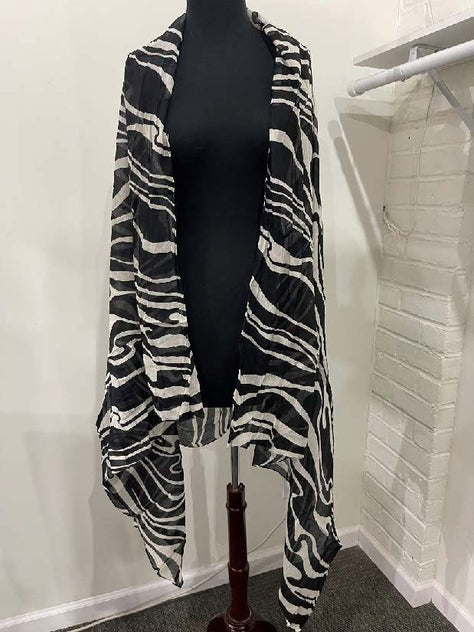 La Fiorentina Zebra Print Pareo - Black/White - Beach Cover up - La Fiorentina PAREO