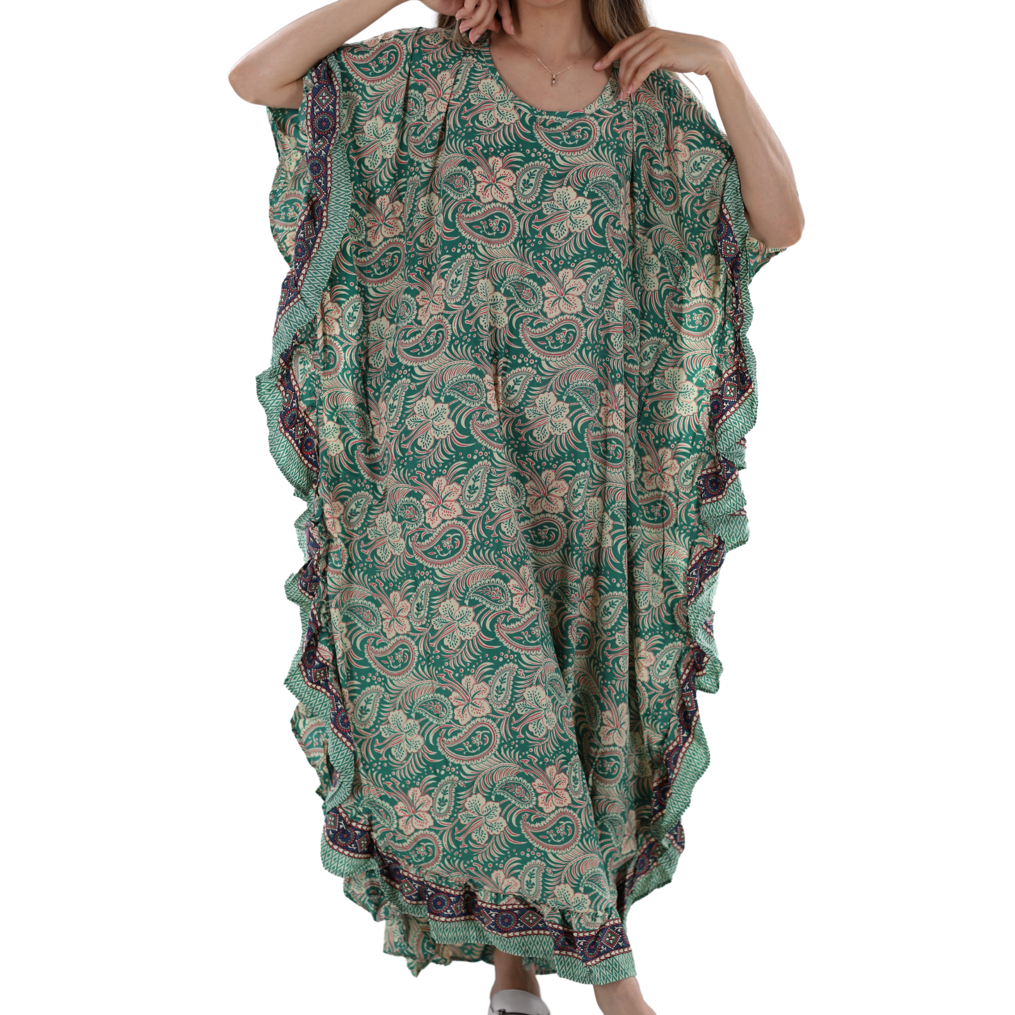 Flowy 'Sara' Maxi Dress with Wave Details - Dresses - La Fiorentina PW-11-SARA-M