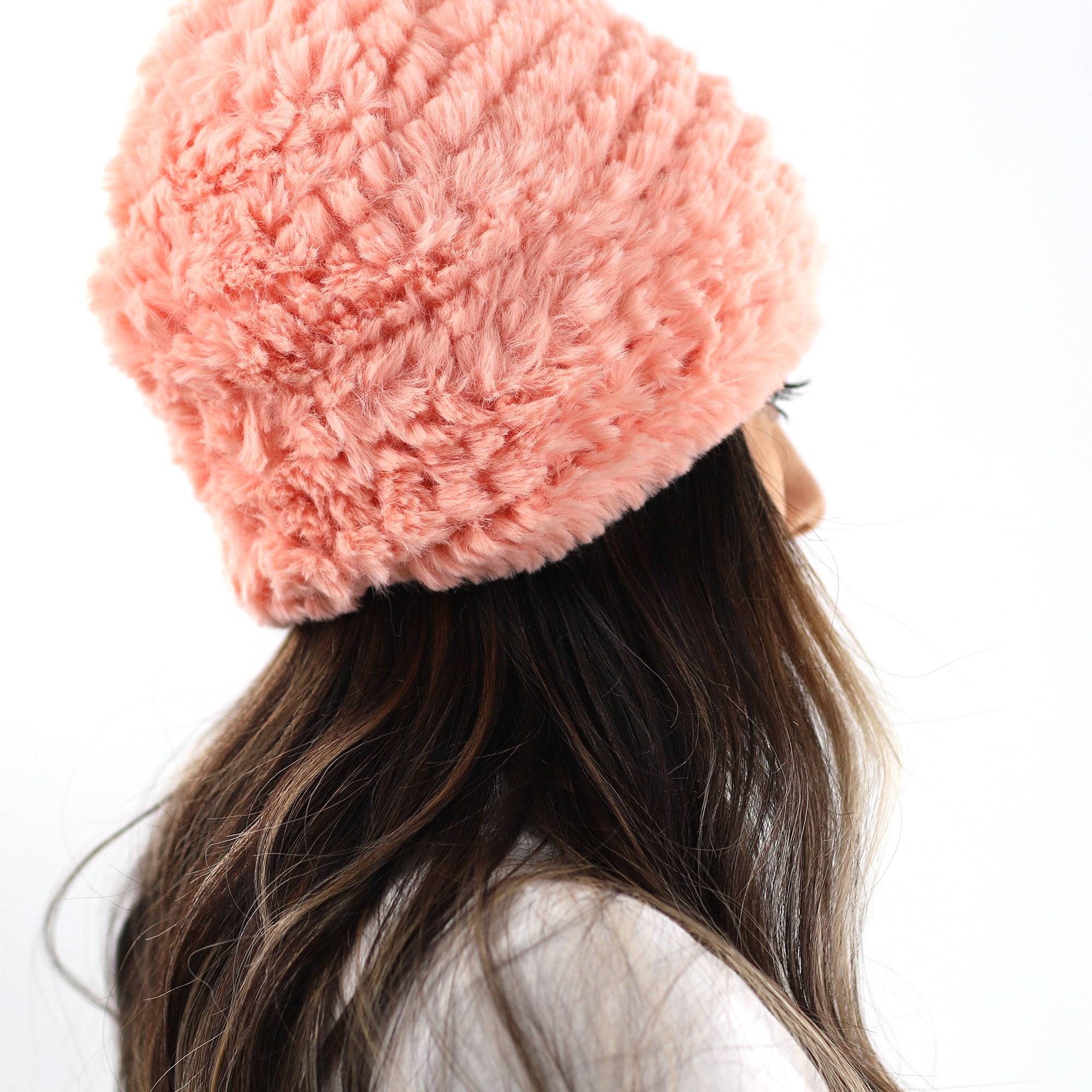 Faux Fur Plush Hat - Blush - Hat - La Fiorentina SH-431