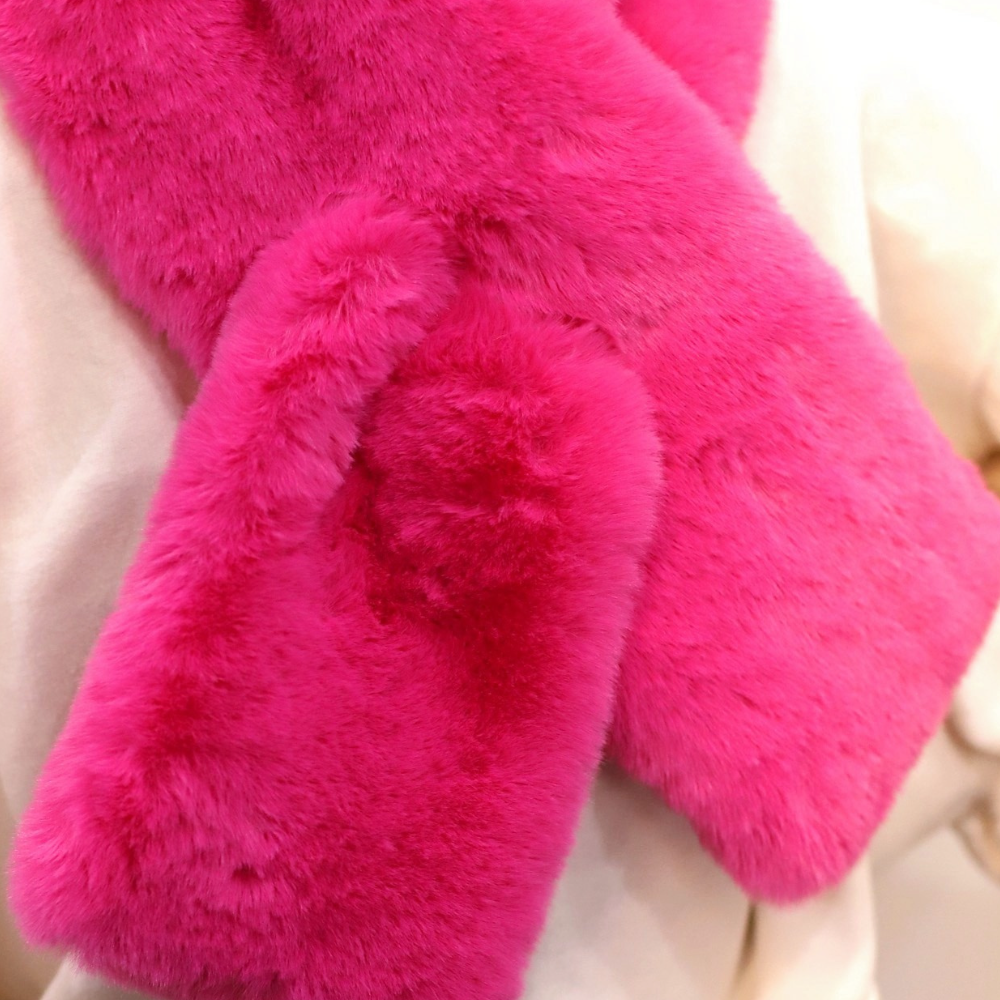 Plush Faux Pull Through Muffler - Fuschia - Muffler - La Fiorentina ST302-FUSCHIA