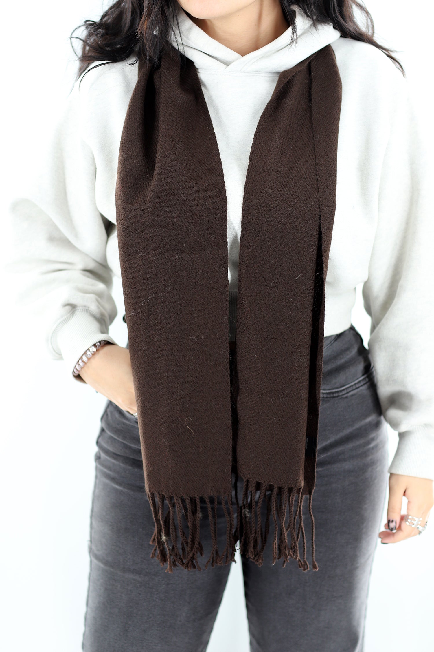 Lightweight Acrylic Scarf - Chocolate - Scarf - La Fiorentina SUPER-900