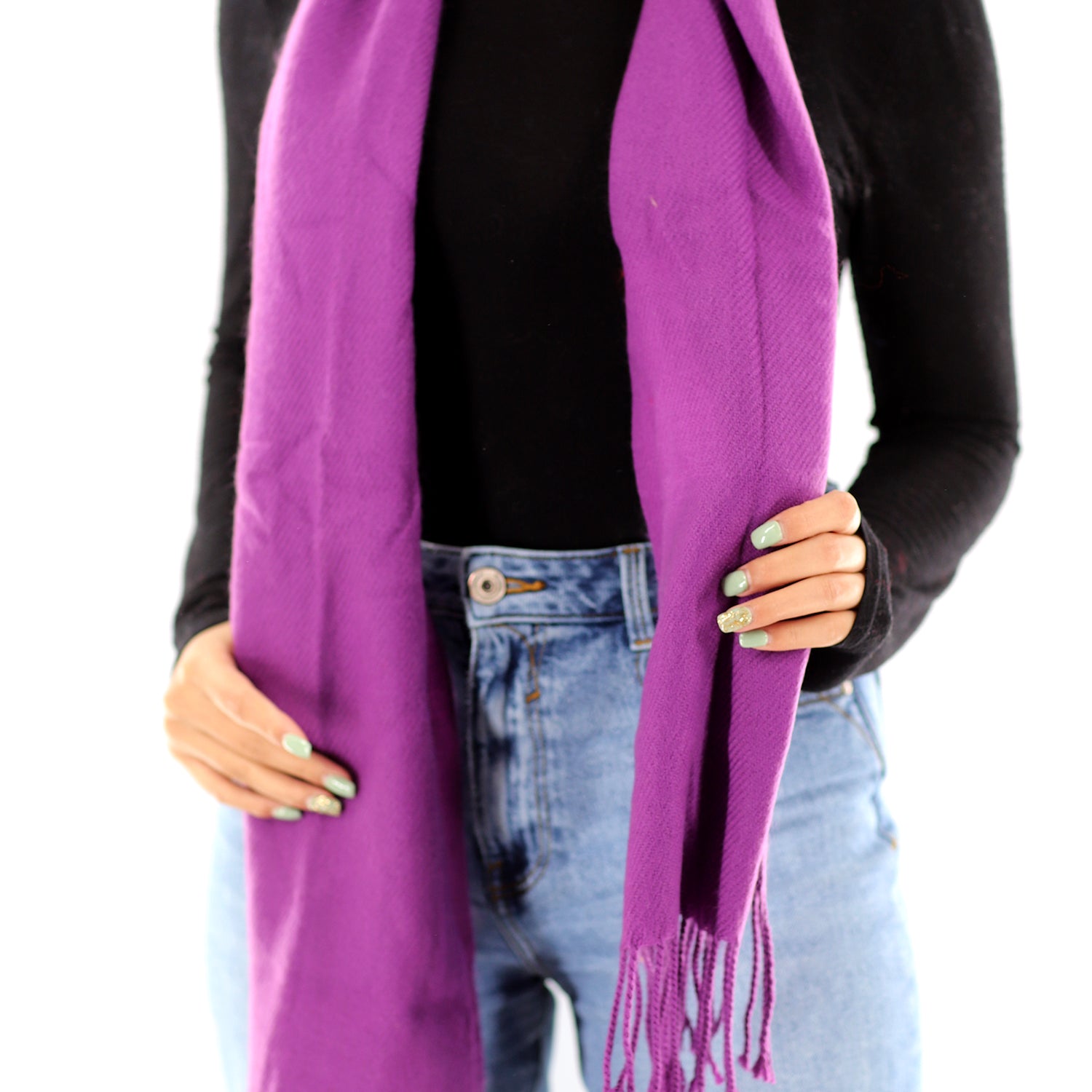 Lightweight Acrylic Scarf - Dark Purple - Scarf - La Fiorentina SUPER-900