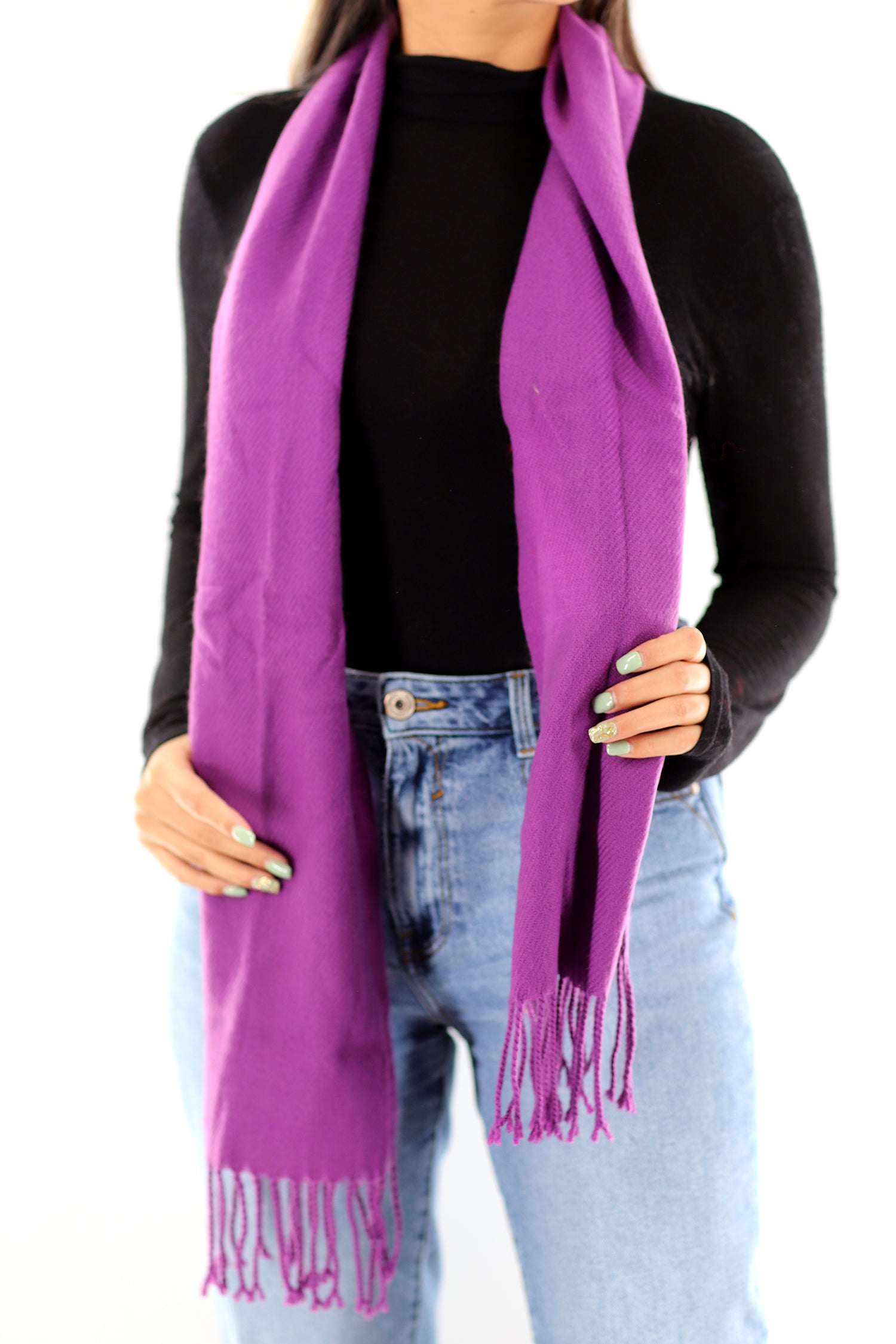 Lightweight Acrylic Scarf - Dark Purple - Scarf - La Fiorentina SUPER-900