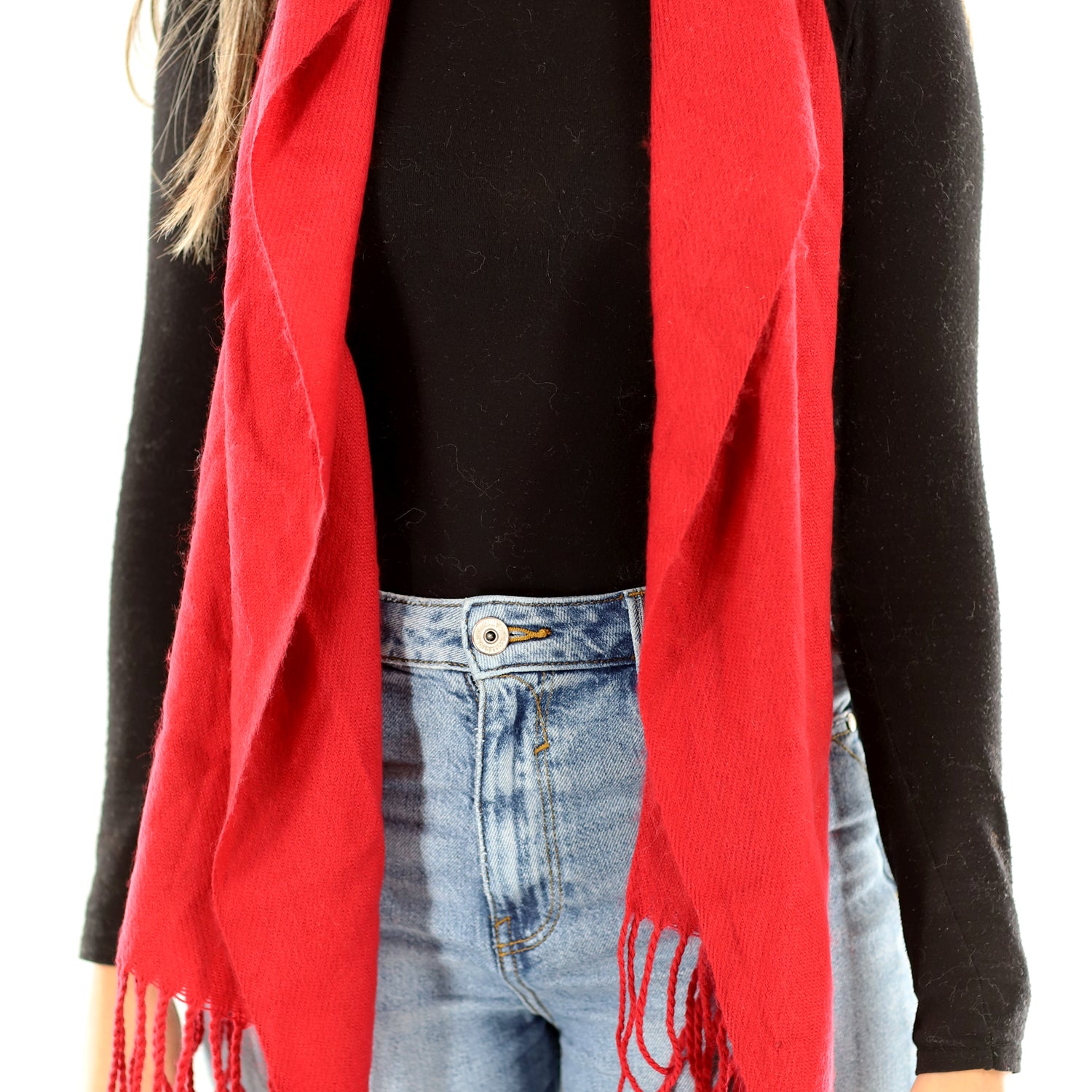 Lightweight Acrylic Scarf - Red - Scarf - La Fiorentina SUPER-900