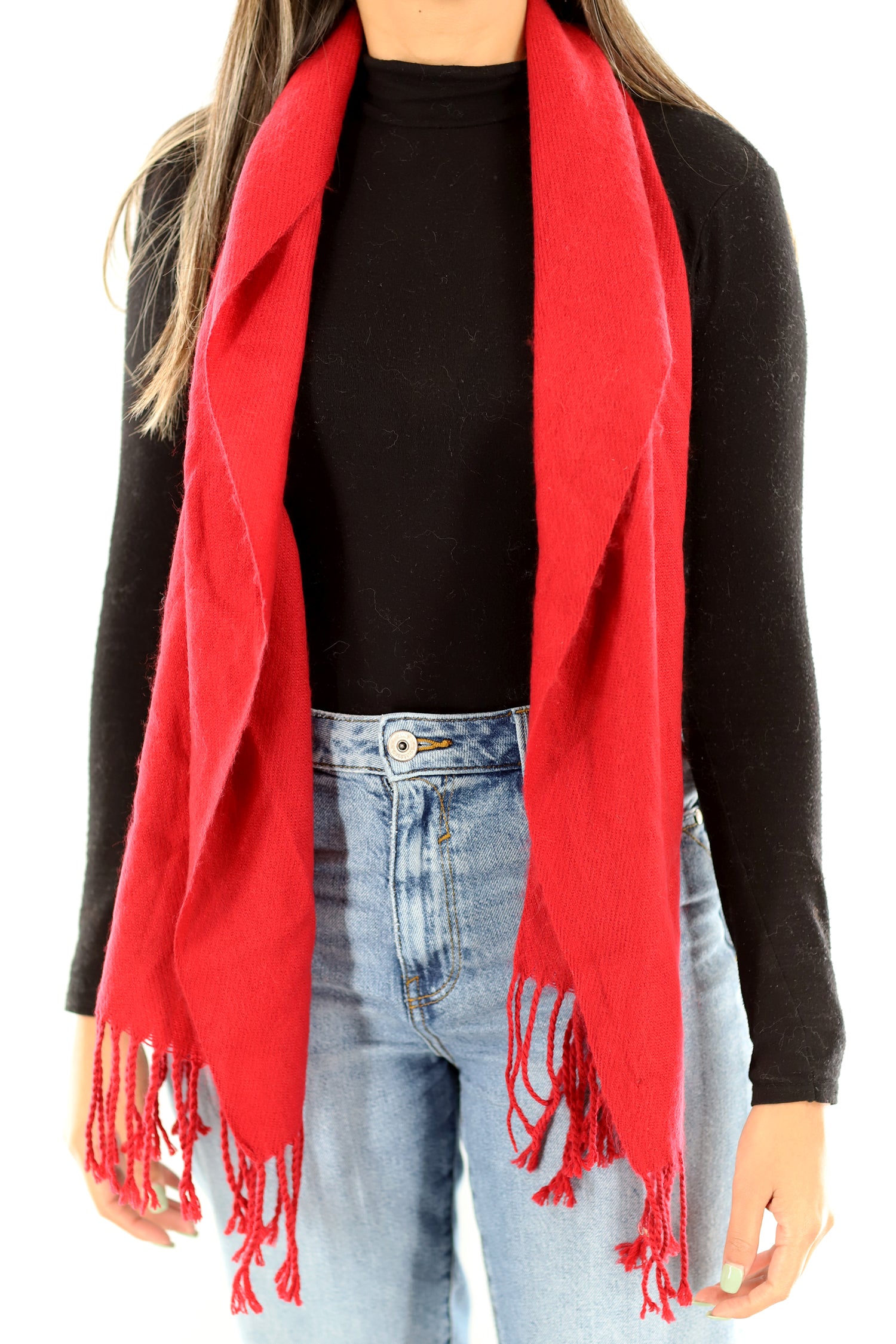 Lightweight Acrylic Scarf - Red - Scarf - La Fiorentina SUPER-900