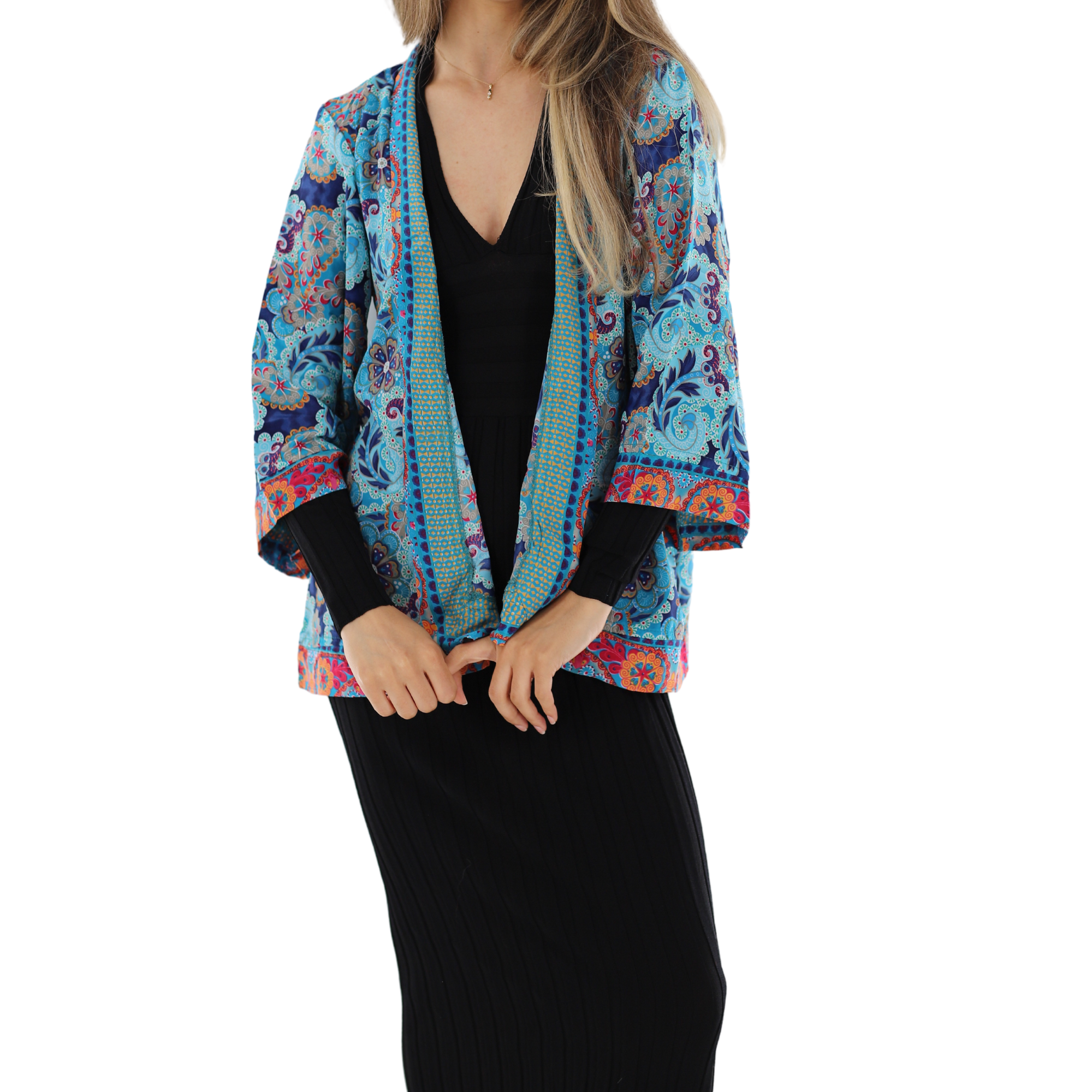 Short Floral 'Sofia' Kimono - Dresses - La Fiorentina 1147-SOFIA-L