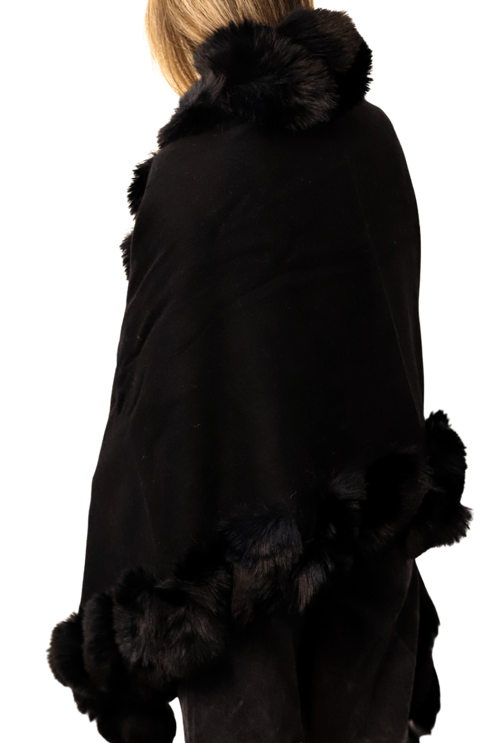 Stylish Faux Trim Wrap - Black - Wrap - La Fiorentina TN1946-FAUX-GREY