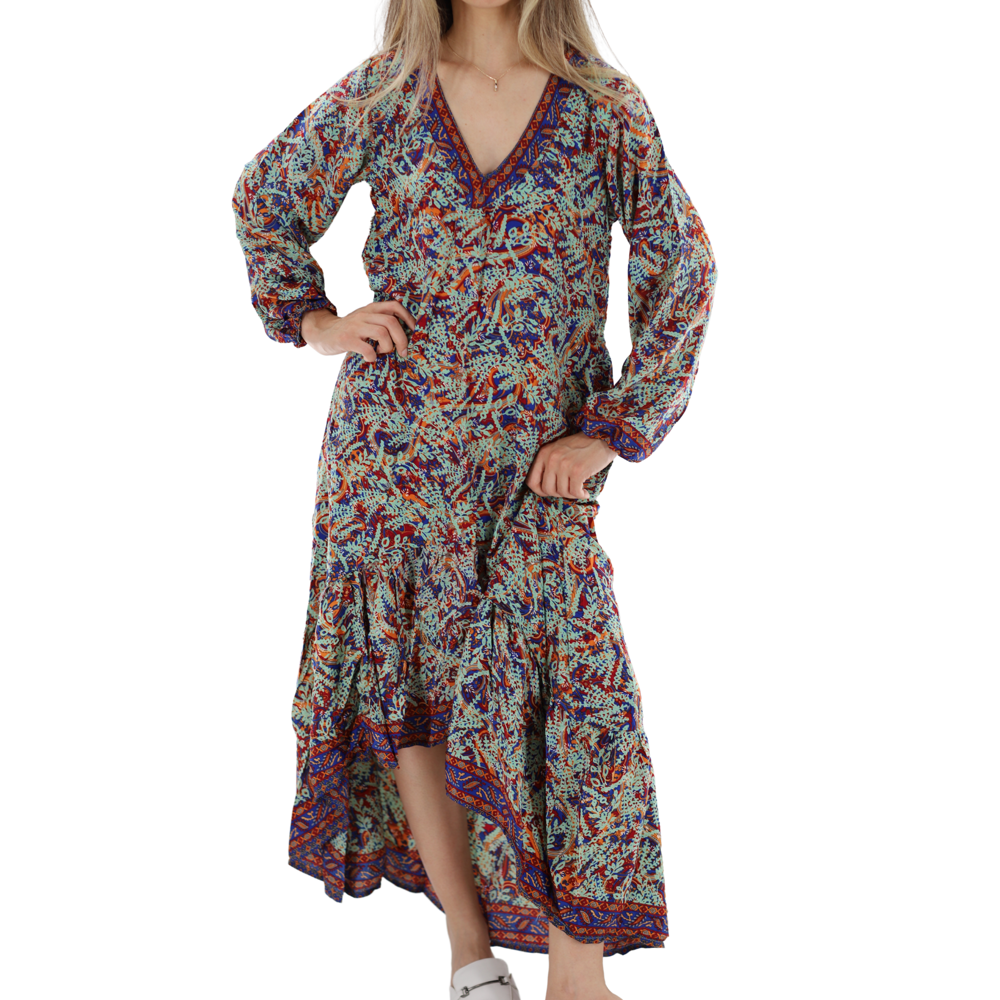 Flowy 'Viviana' Knee Length Maxi Dress - Dresses - La Fiorentina 5298-VIVIANA-L
