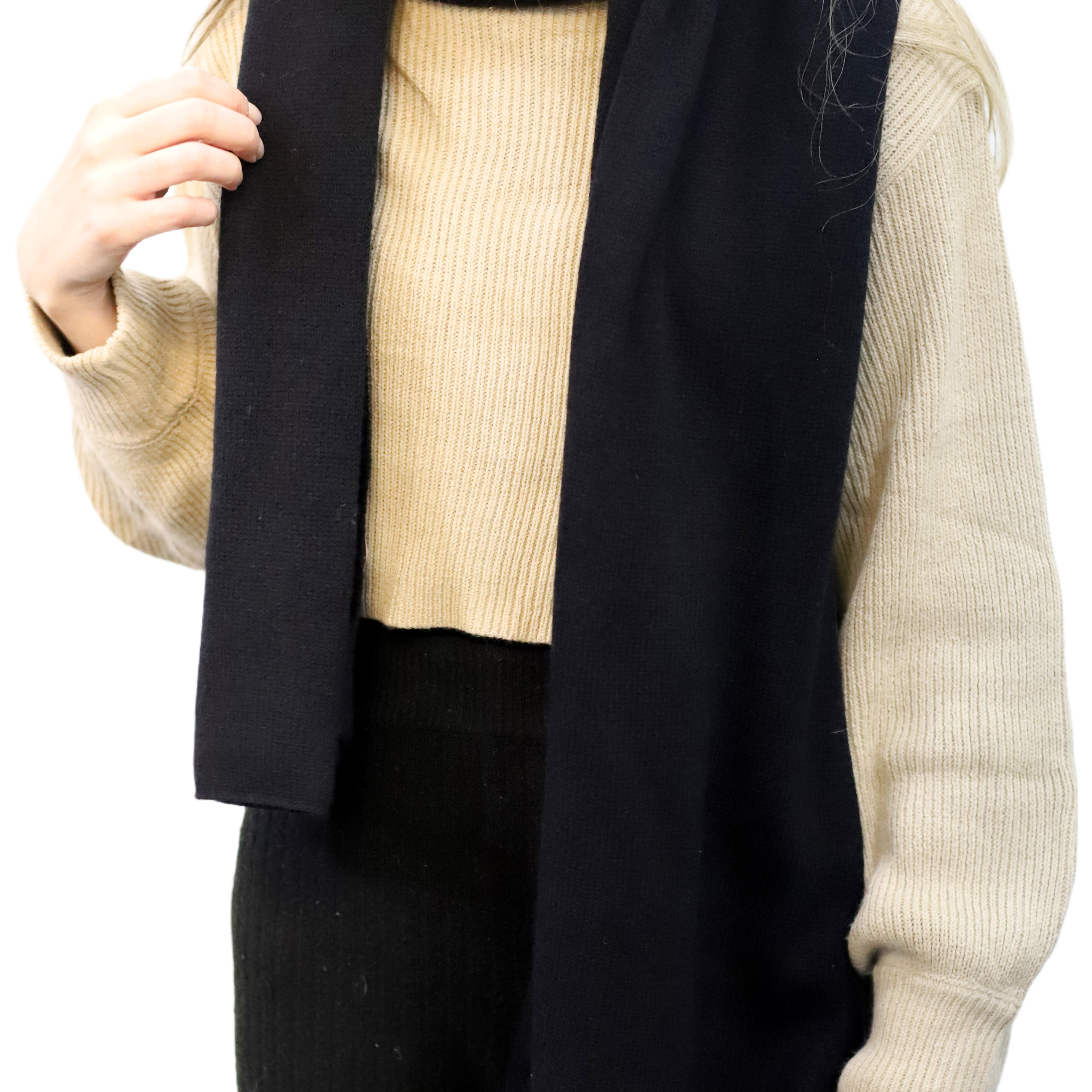 La Fiorentina Iconic Travel Wrap 100% Cashmere - Black - Cashmere Wrap - La Fiorentina GC57203T-BLACK