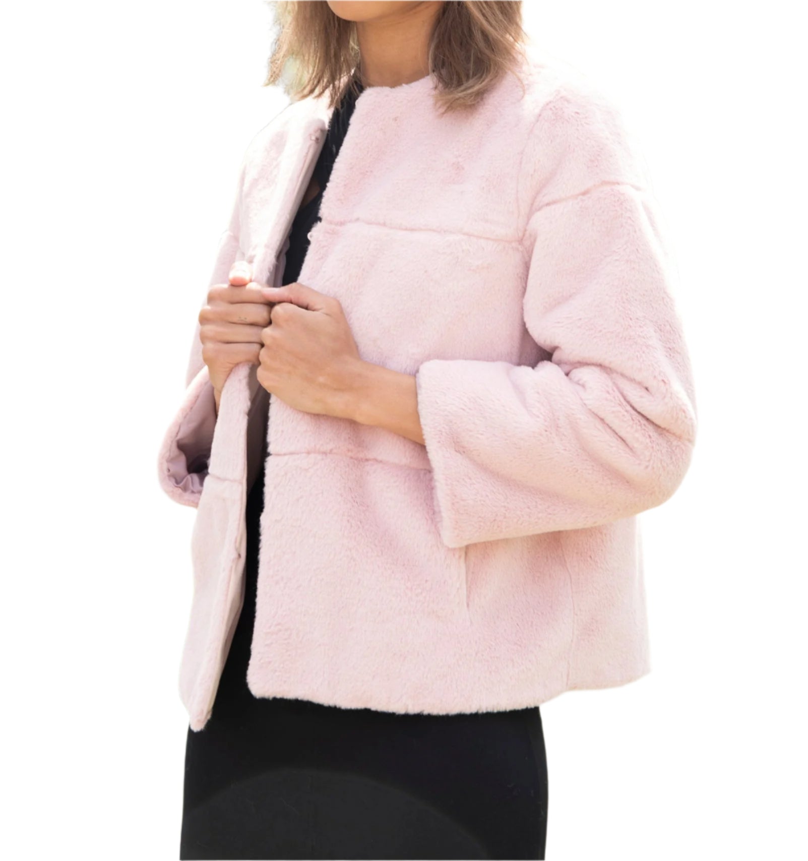 La Fiorentina | Faux Fur Jacket | Pink - Coats & Jackets - La Fiorentina Faux-201